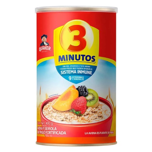 Avena Fortificada Quaker 3 Minutos 400g