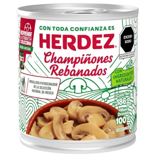 Champiñones Herdez Rebanados 186 G
