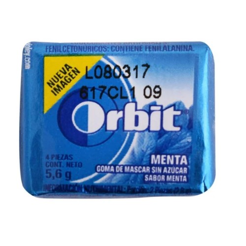 Chicle Orbit Menta 4 Pastillas