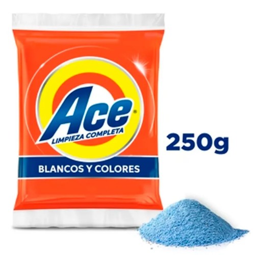 Detergente En Polvo Ace Blancos Y Colores 250 G