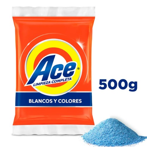Detergente En Polvo Ace Blancos Y Colores 500 G