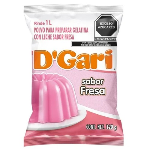 D Gari Gelatina De Leche Sabor Fresa 120 G