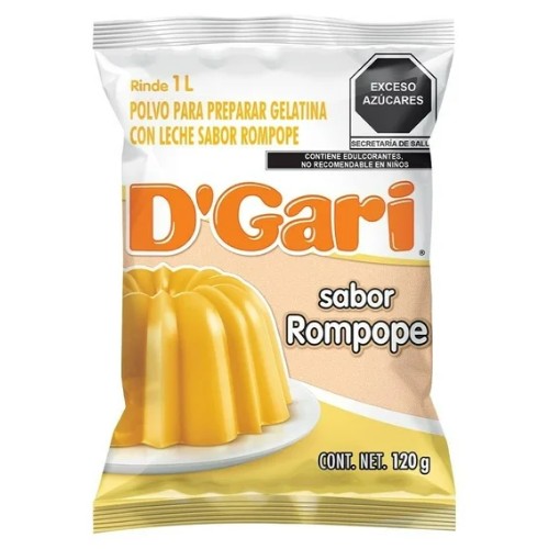Polvo Gelatina D' Gari De Leche Sabor Rompope 120