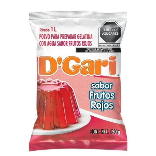 Gelatina D' Gari De Agua Sabor Frutos Rojos