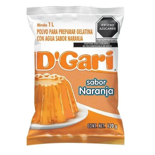 Gelatina D' Gari De Agua Sabor Naranja